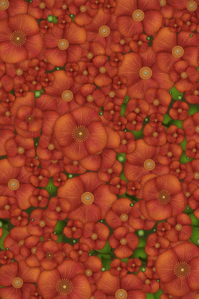 Рисунко с красными цветами обои