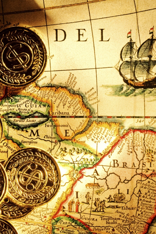 Деньги и карта сокровищ обои