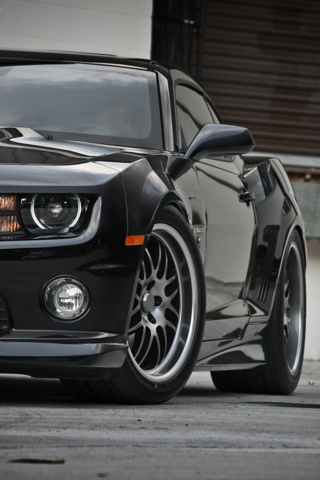 Черный шевроле обои