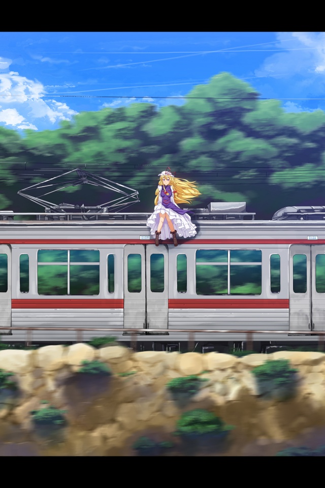 Девушка на крыше поезда обои