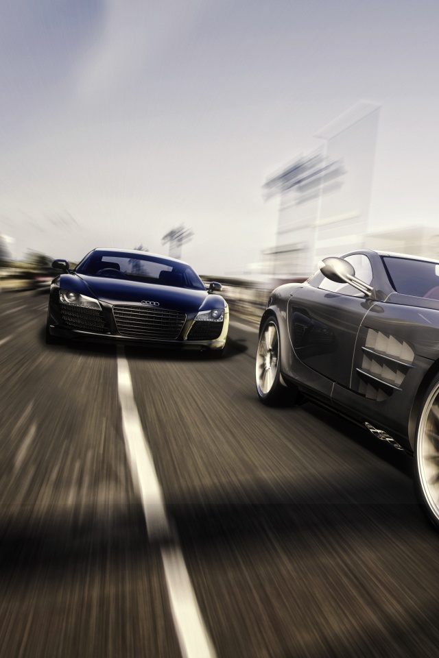 Гонка Ауди и Мерседеса обои