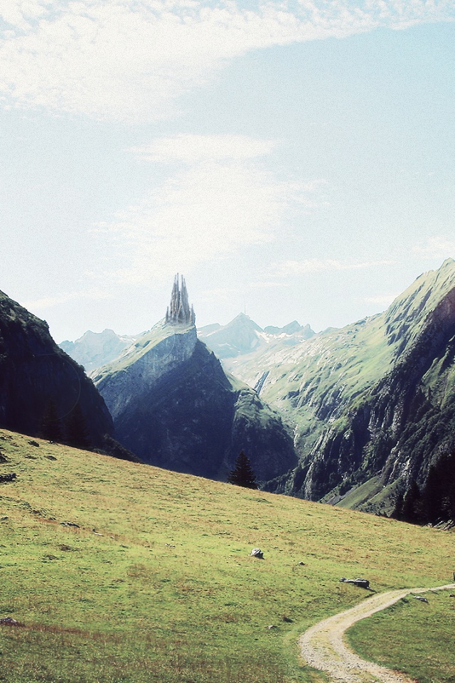 Храм в горах обои