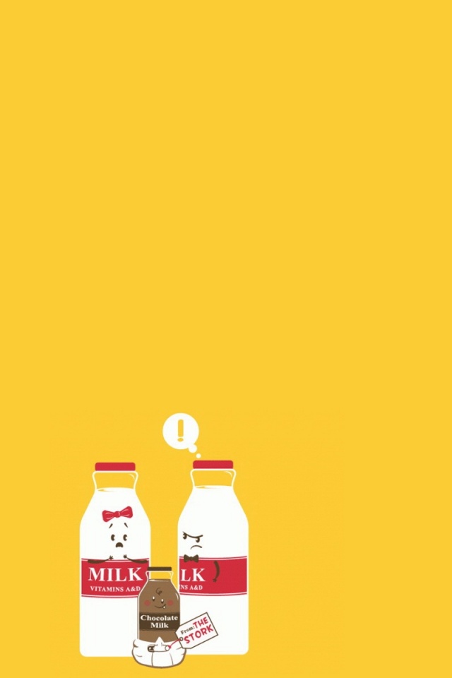 Бутылка молока сходила налево обои