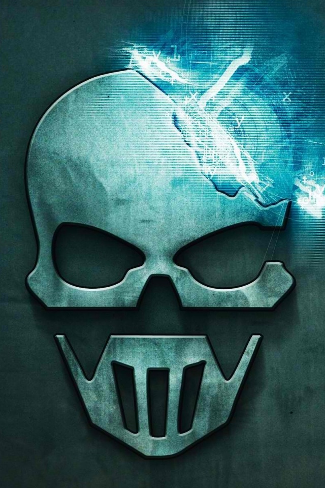 Контур стального черепа обои