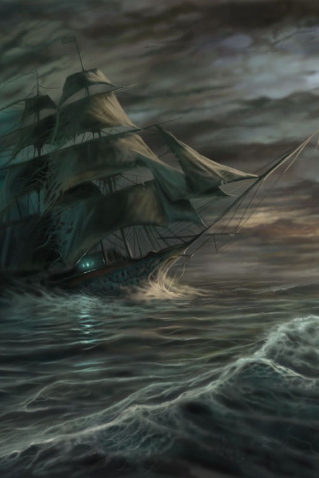Корабль призрак поднимается со дна обои