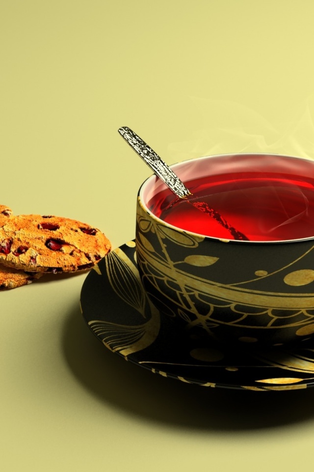 Чаек с печеньками обои