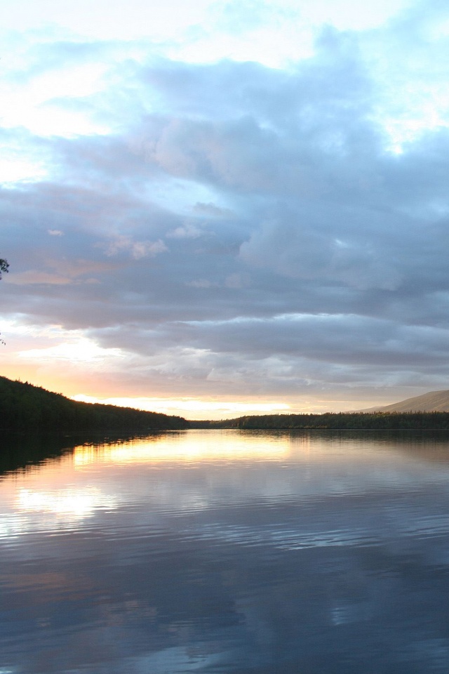 Вид на озеро обои
