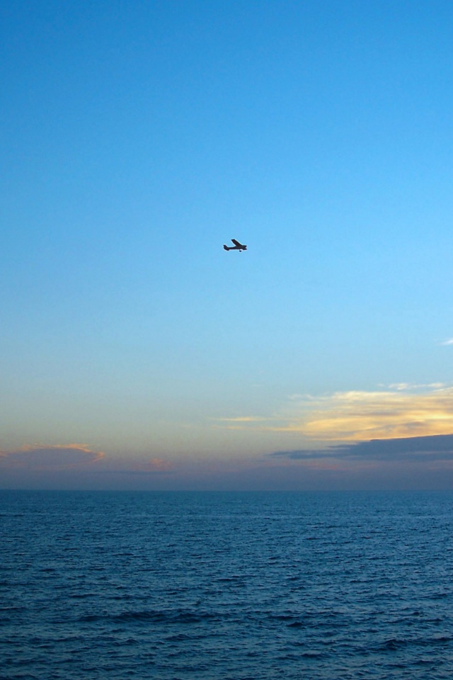 Паращий над морем обои