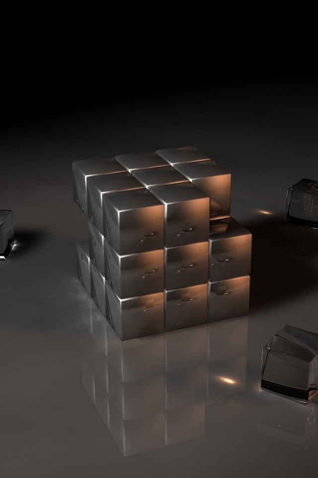 Кубик рубика из стекла обои