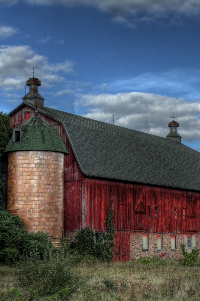Старый красный амбар обои