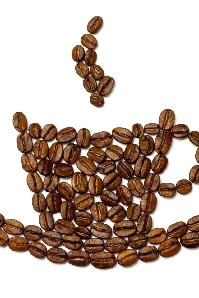 Картина из кофейных зёрен обои