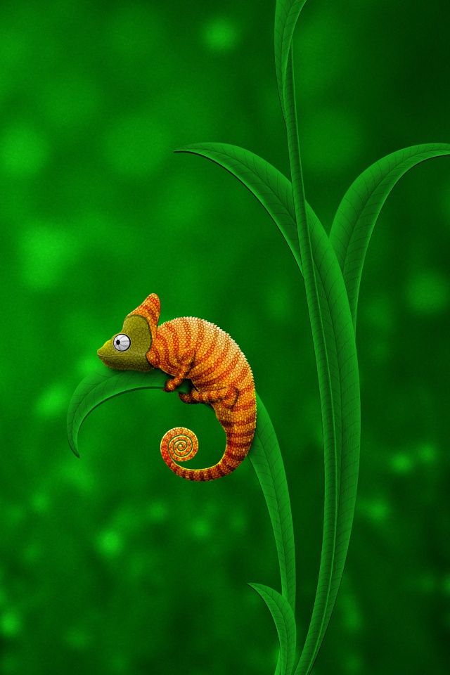 Хамелеон замаскированный под улитку обои