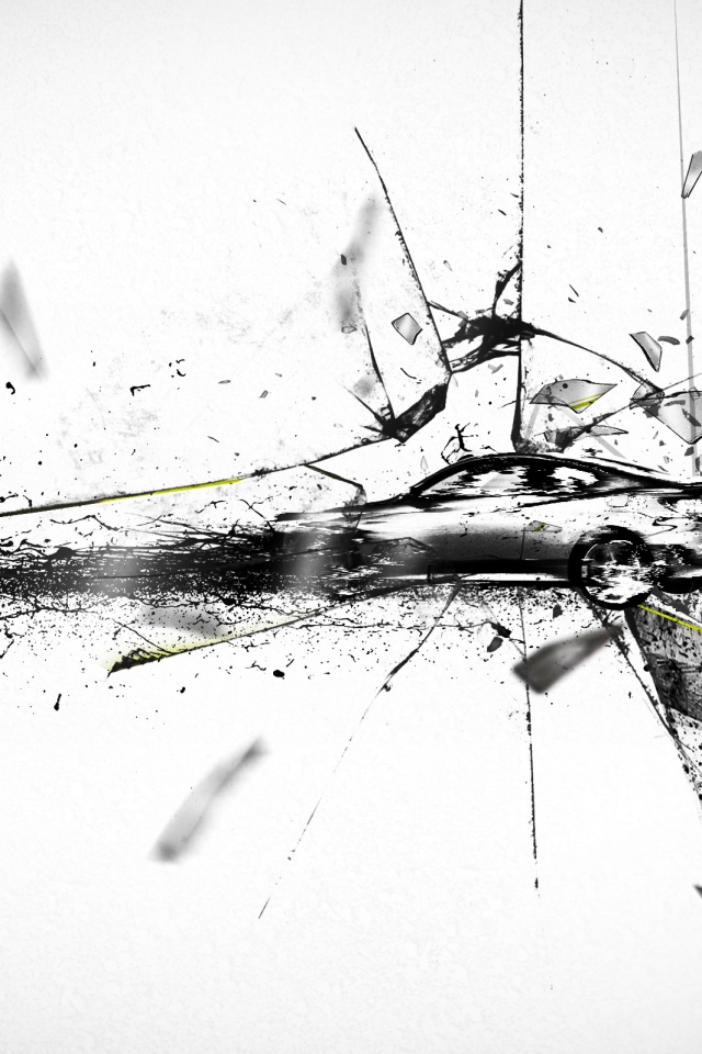 Летящие осколки обои