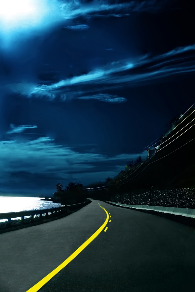 Ночная дорога обои