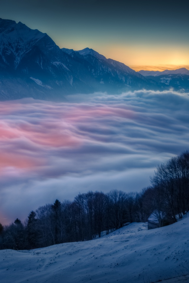 Туман в долине обои