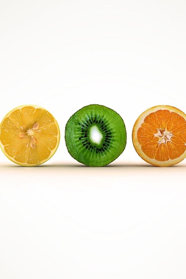 Фрукты в разрезе обои