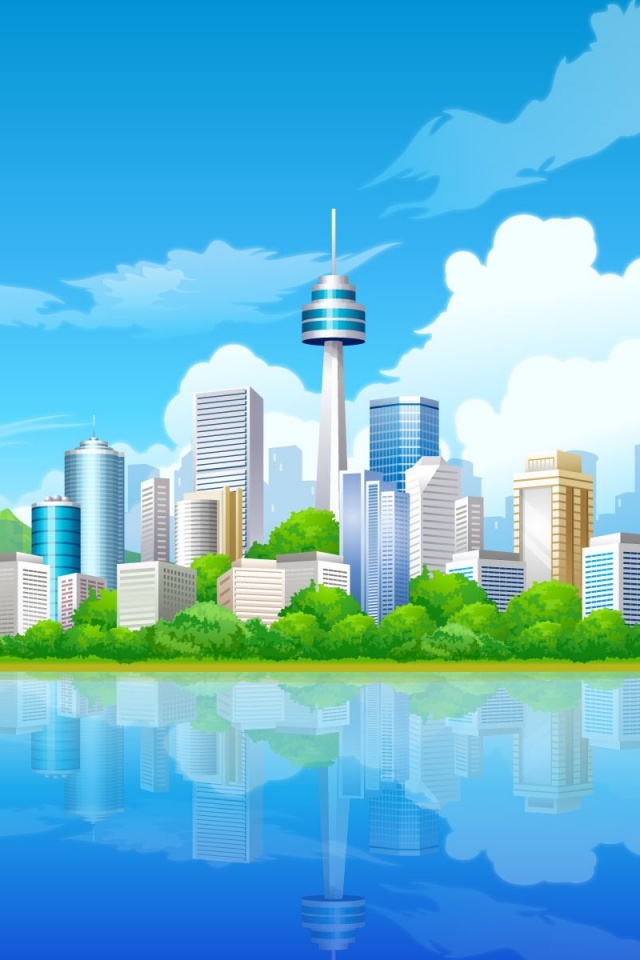 Рисунок города обои