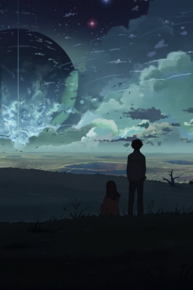 Кадр из творения Макото Синкая обои