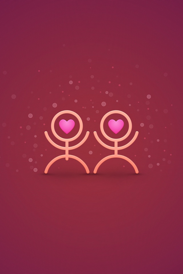Влюблённые человечки обои