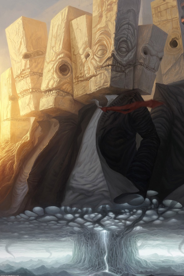 Каменные головы обои