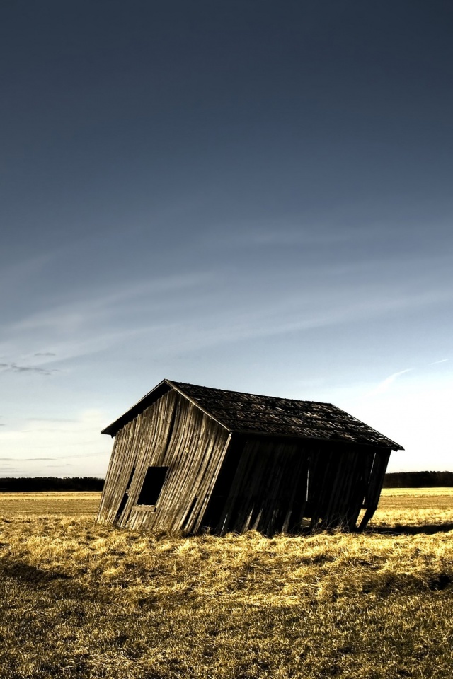Покосившийся сарай обои