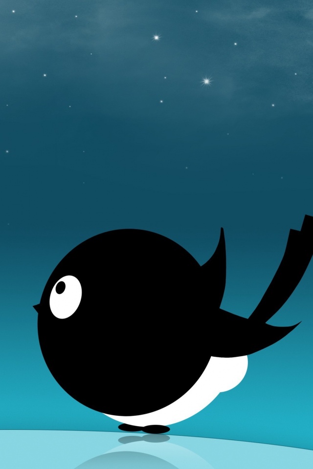 Нарисованная птичка обои