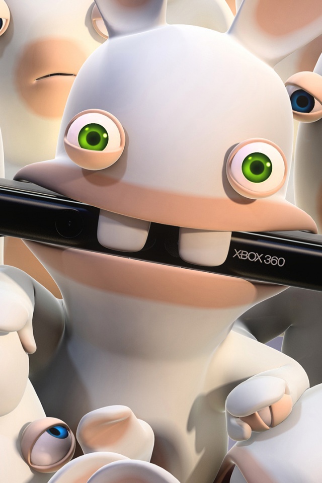 Кролик грызет кинект обои