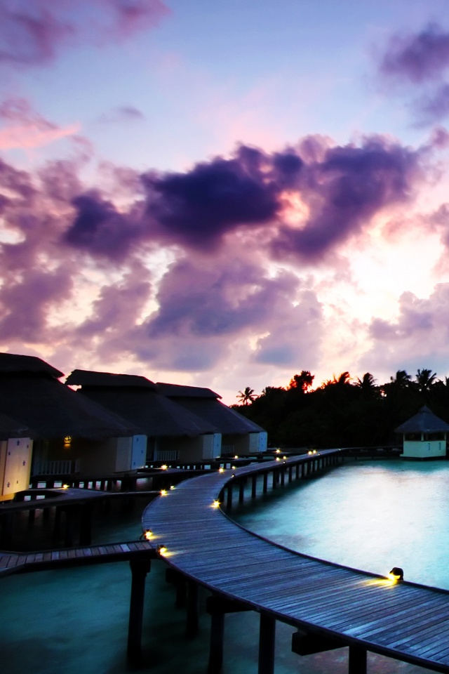 Бунгало на воде обои