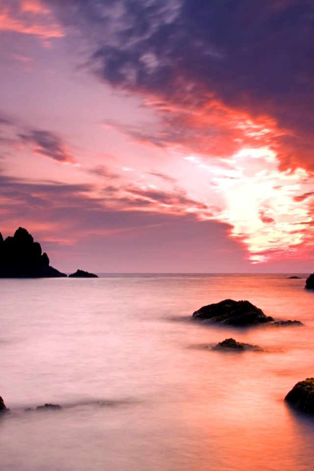 Закат на море обои