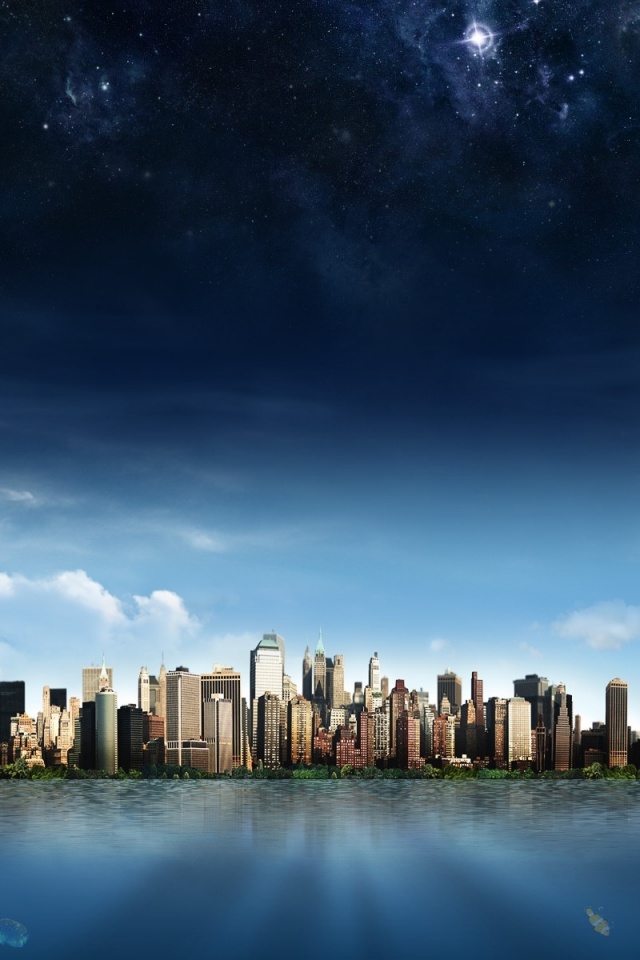 Город на острове обои