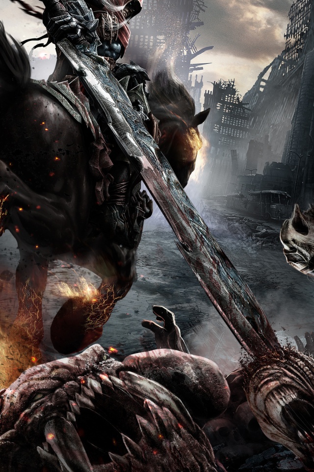 Темный рыцарь на демоническом коне обои