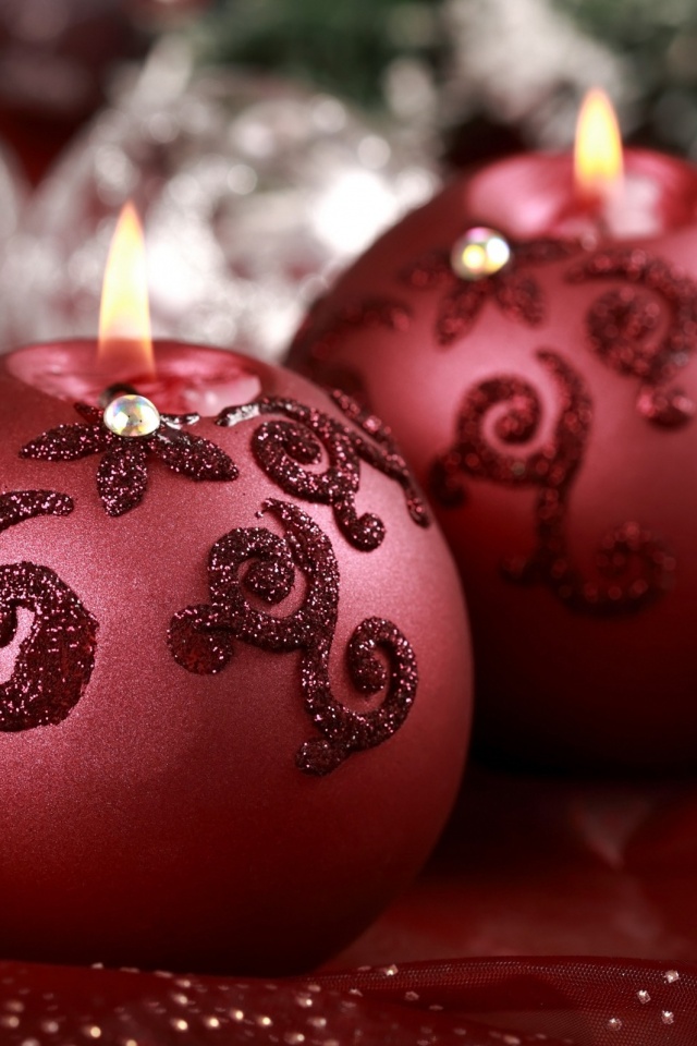 Новогодние свечки обои