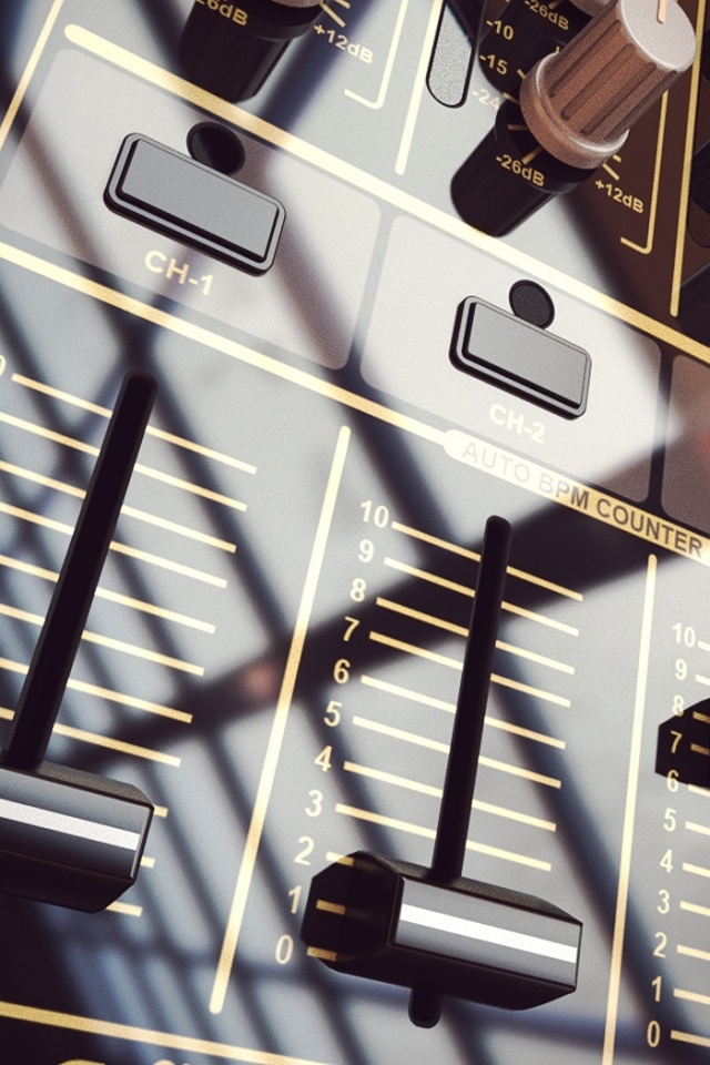 Пульт диджея и отражение на нем обои