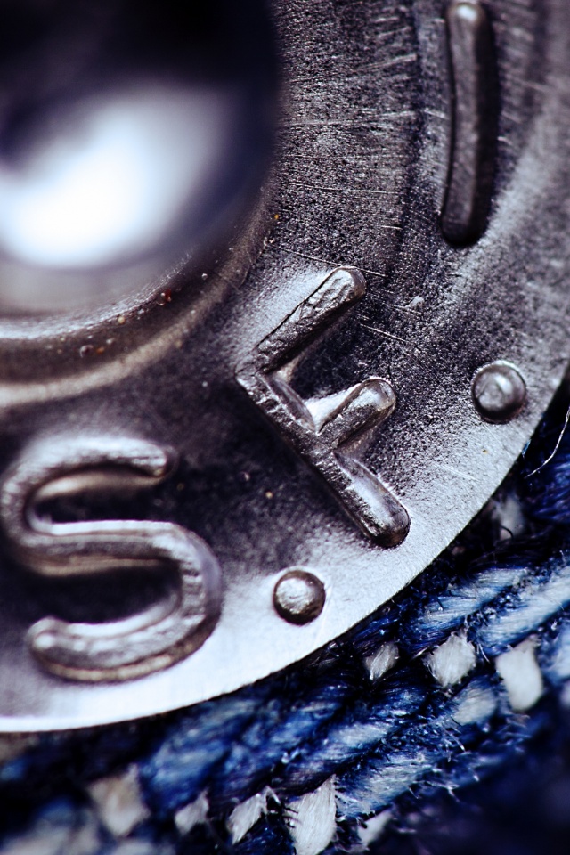 Заклепка на джинсах в макро обои