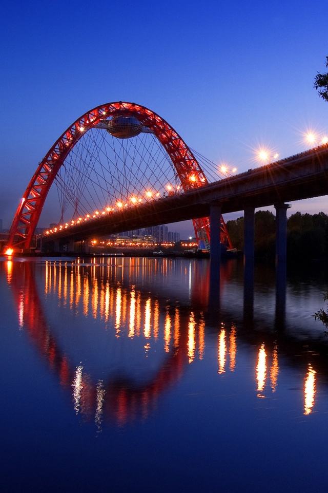 Мост в сумерках обои