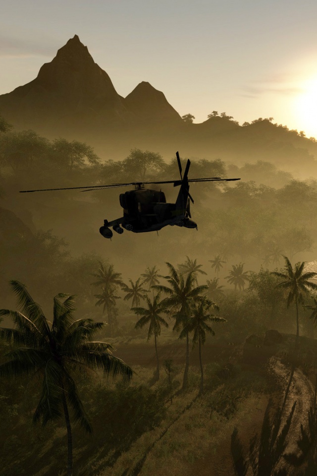 Вертолет над тропиками в crysis обои