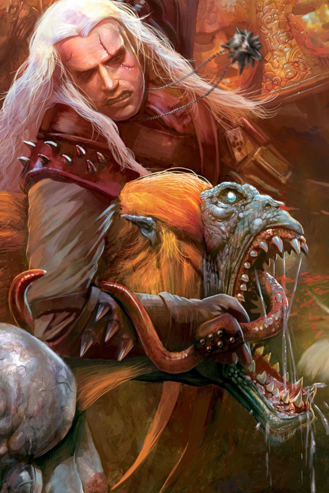 Ведьмак и монстр обои