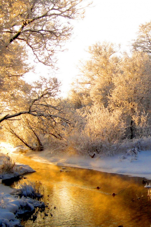 Зимняя река обои