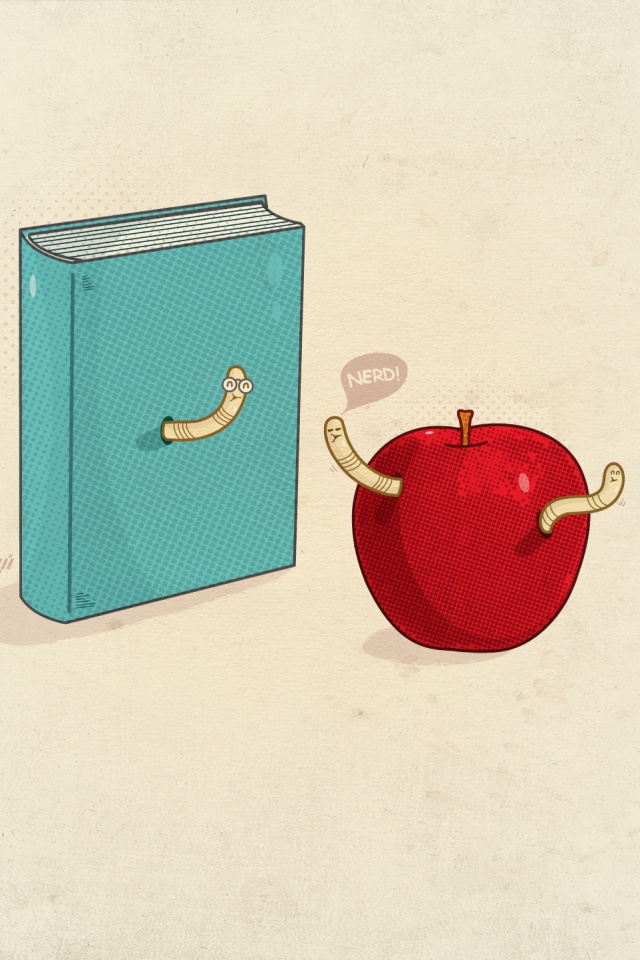 Книжный червь обои
