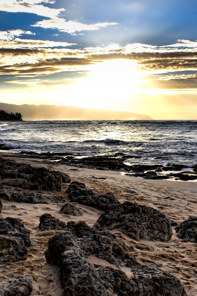 Закат на море обои