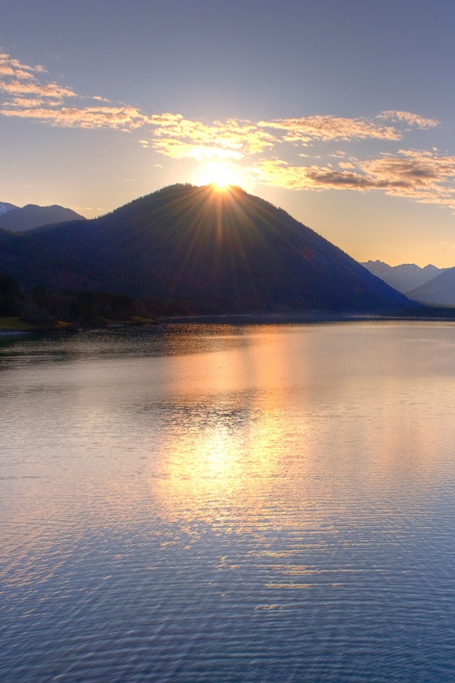 Закат в горах обои