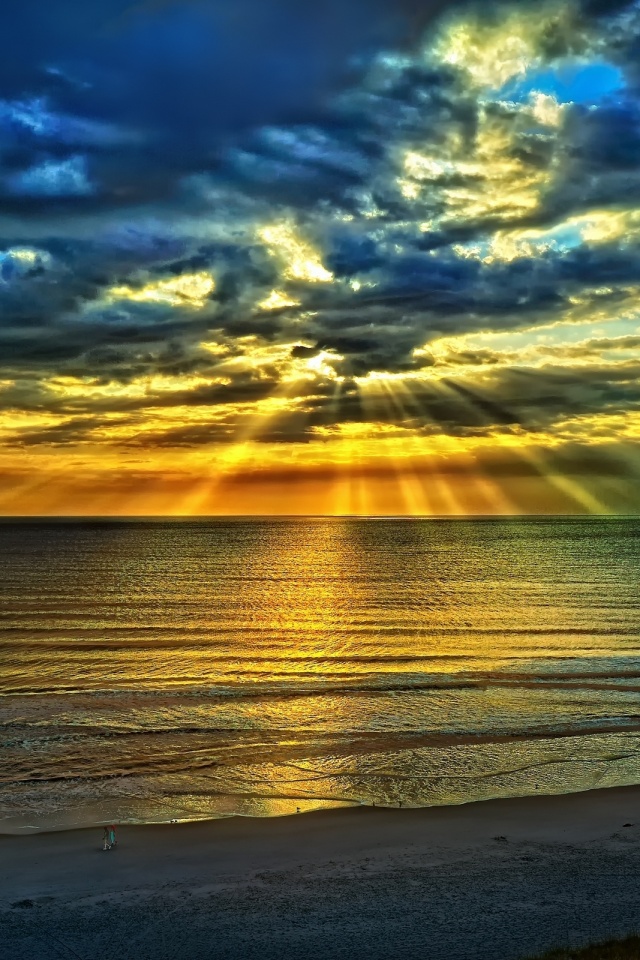 Красивый закатный берег обои