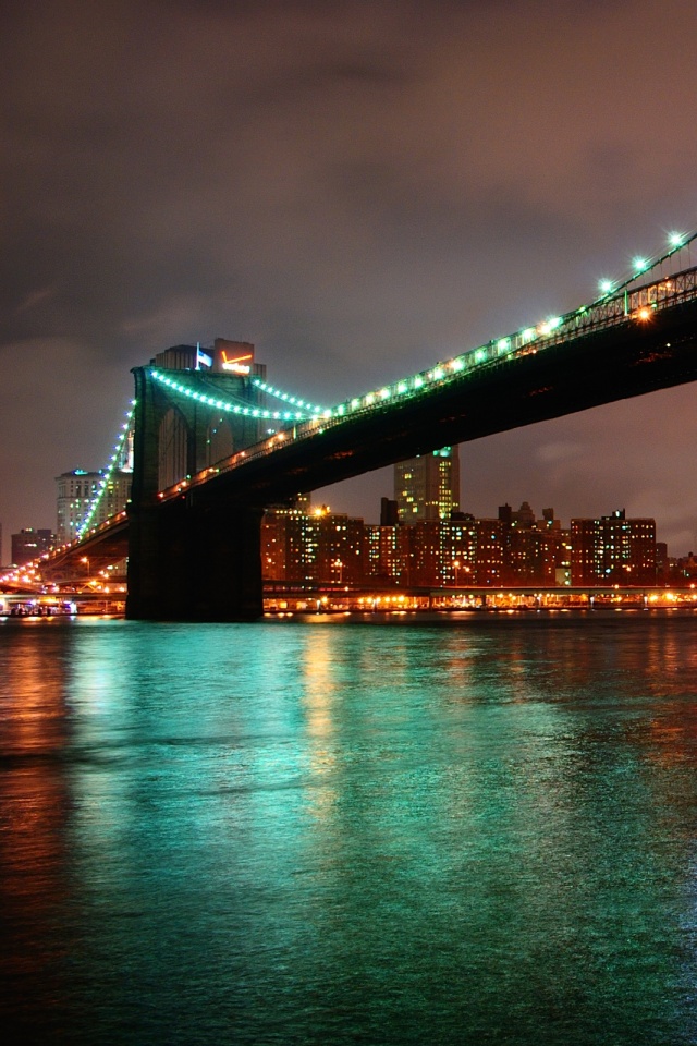 Мост в огнях обои