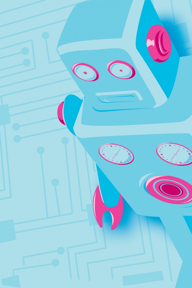 Векторный робот обои