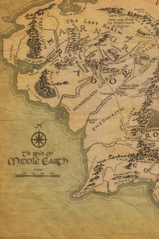 Карта Средиземья обои