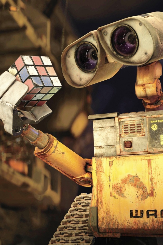 Валли и кубик Рубика обои