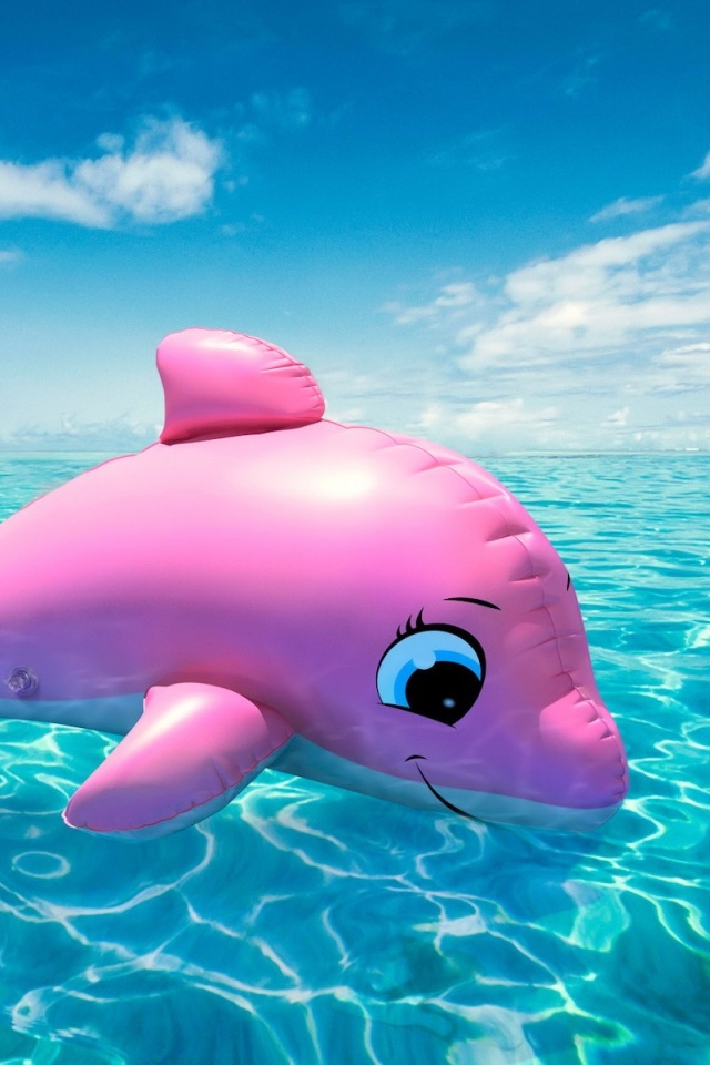 Надувной розовый дельфин обои