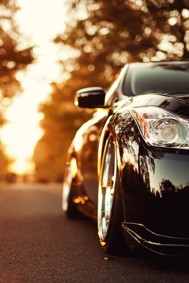 Автомобиль на закате обои