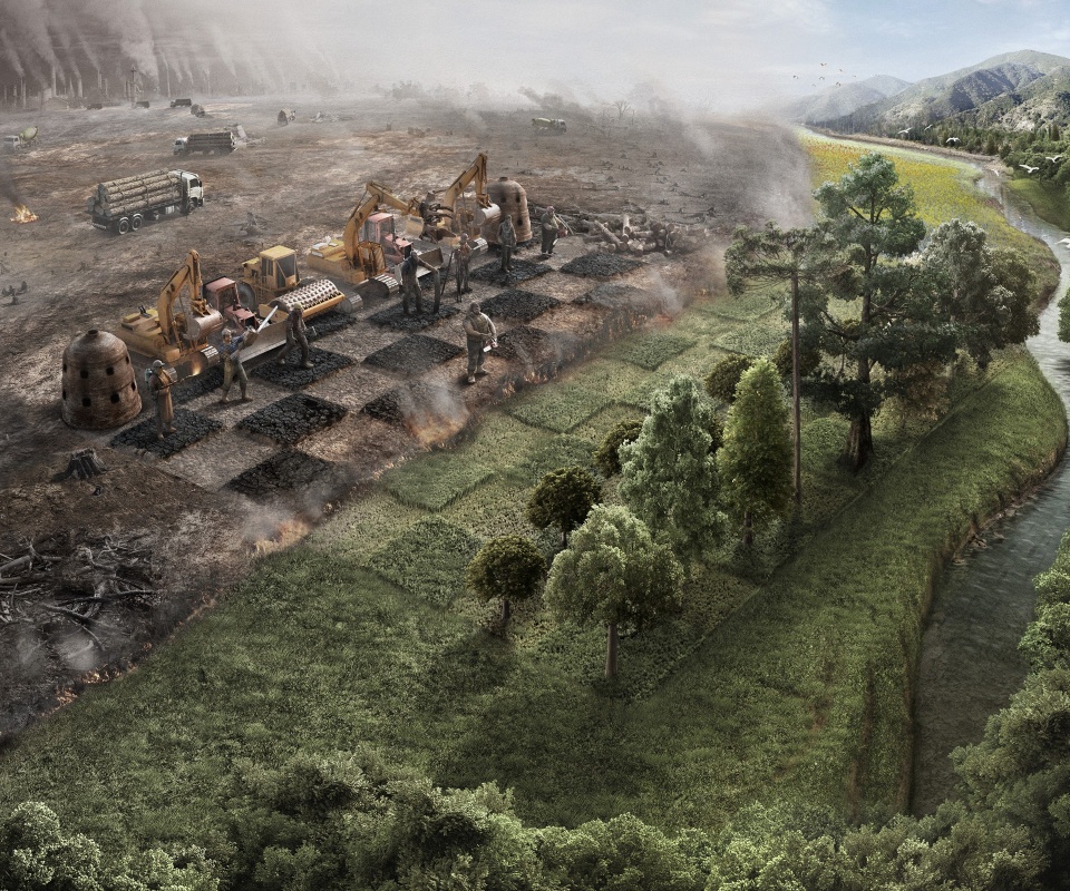 Цивилизация против природы обои