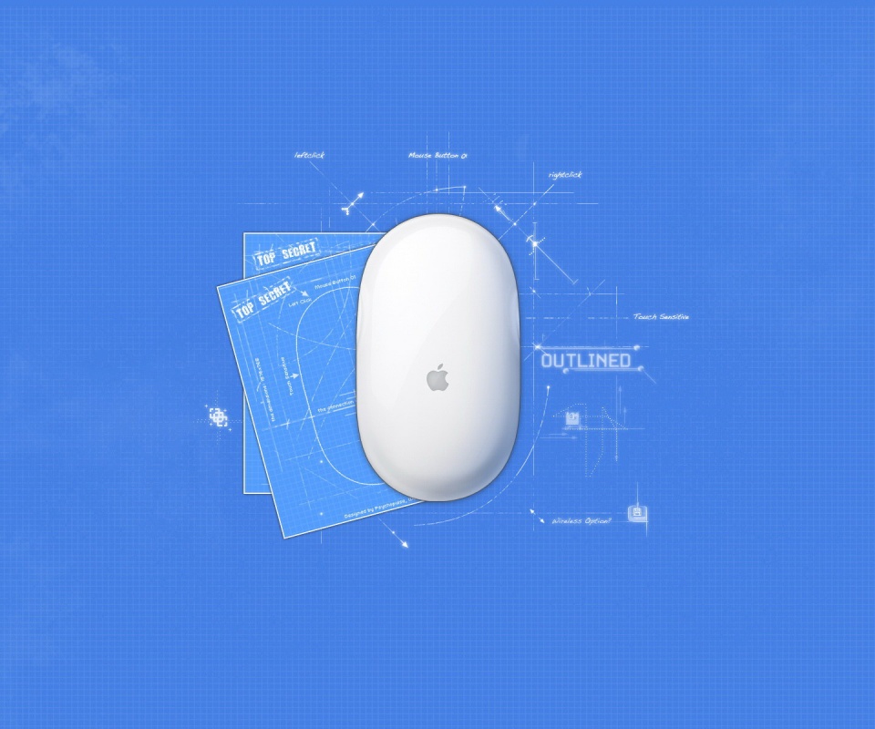 Чертеж яблочной мышки обои